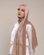 Chiffon-satin borders striped